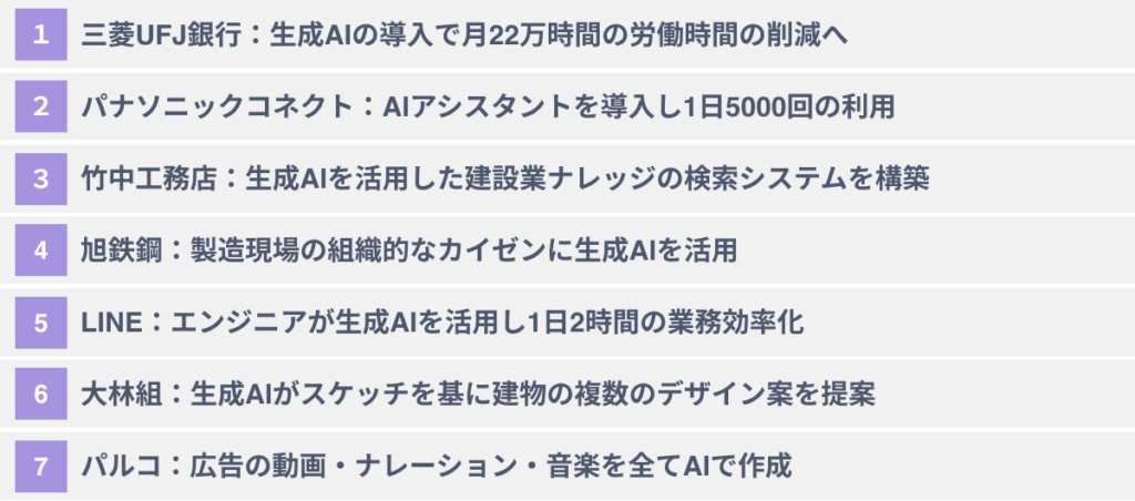 企業の生成AIを活用した業務効率化の事例７選