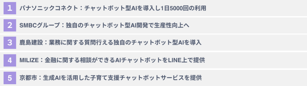 生成AIを活用したチャットボットの事例５選