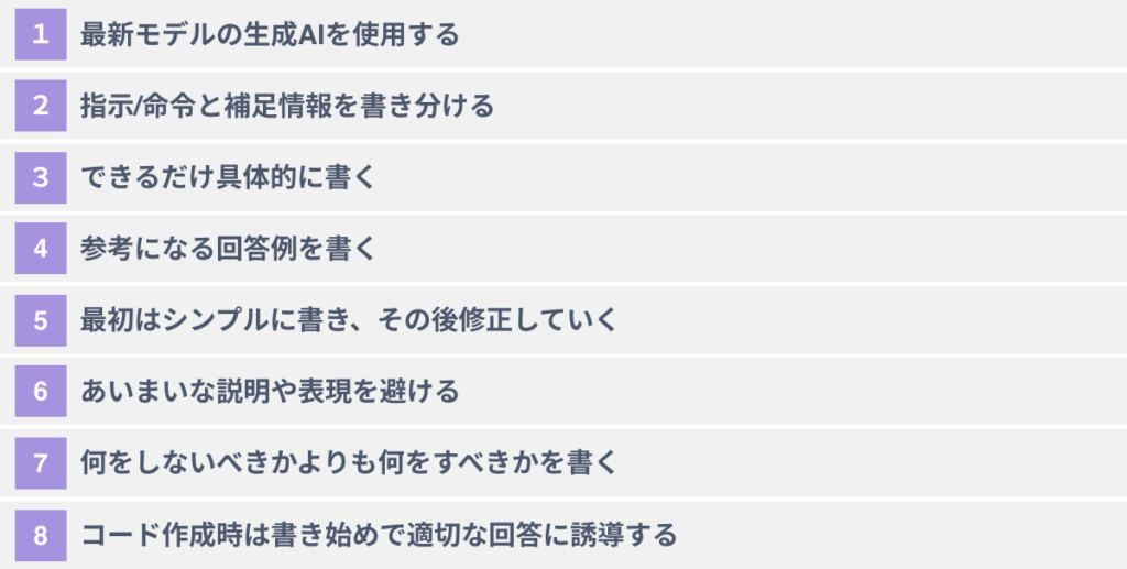 プロンプトをうまく書く８つのコツ【ChatGPTでの実例有】