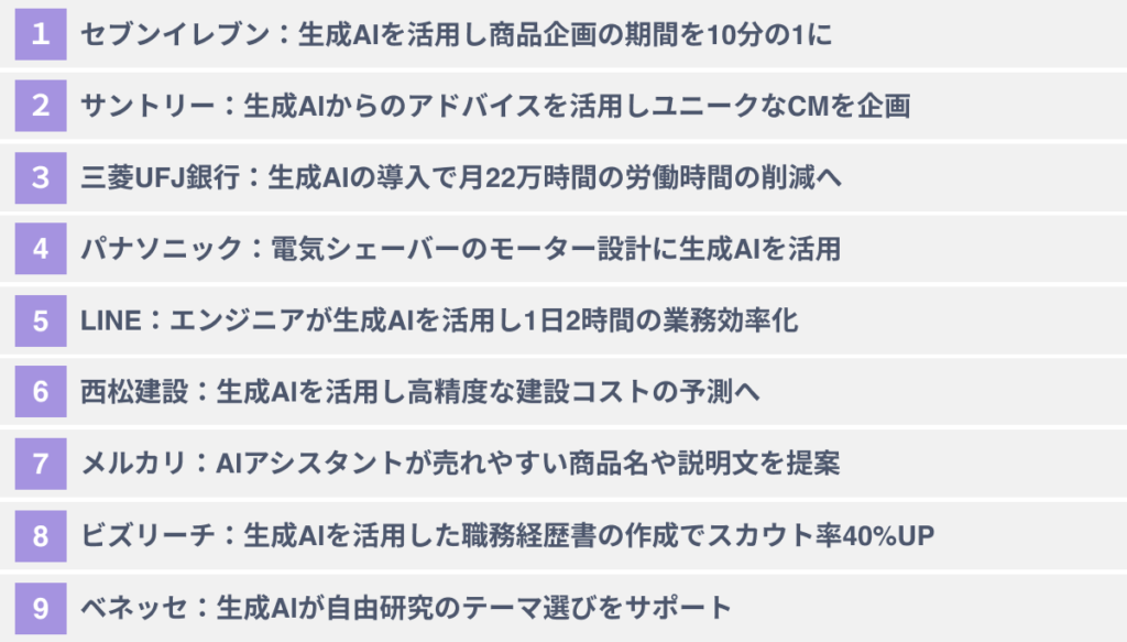 国内大手企業の生成AI活用事例９選