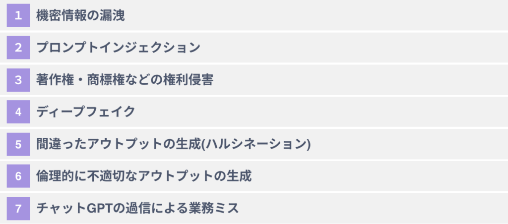 企業がチャットGPTをビジネスに活用する７つのリスク