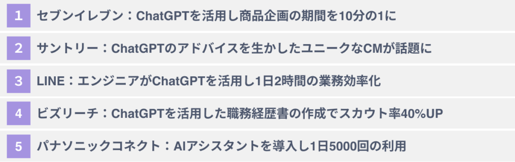 企業のChatGPT(チャットGPT)の導入・活用による成功事例５選