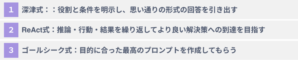 ChatGPTのプロンプトの３つの型