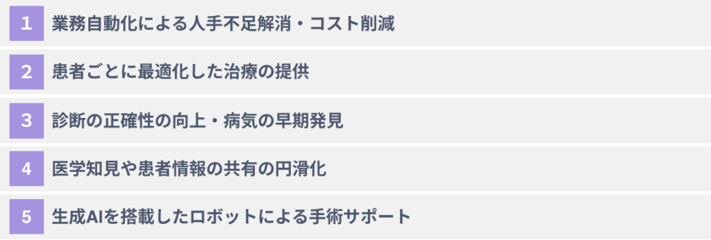 医療業界で生成AIを活用する５つのメリット