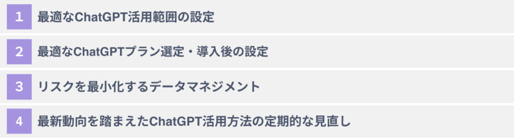 ChatGPTを安全に活用するための４つのポイント