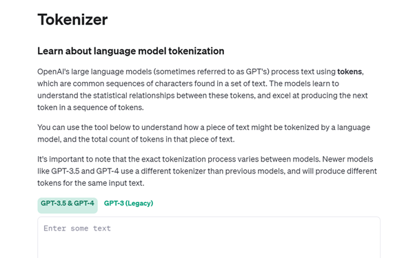 OpenAI社が提供する公式ツール「Tokenizer」