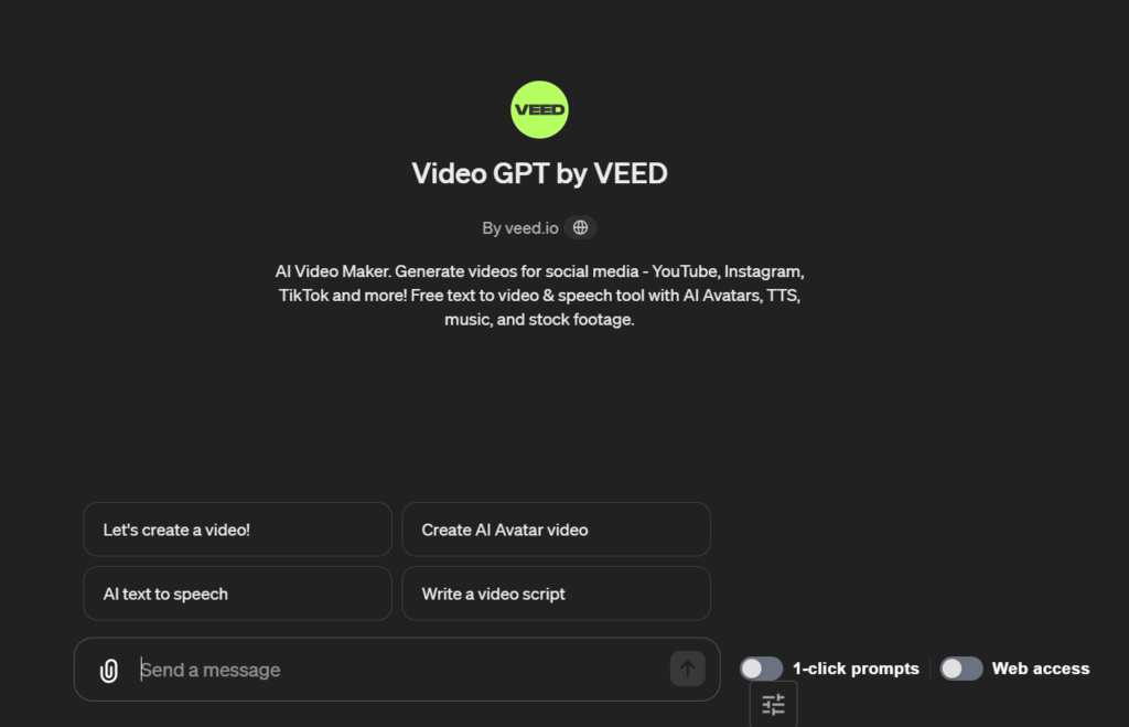 VideoGPT by VEED：ユーザーの希望を詳細に聞き取って動画を作成