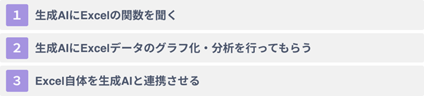 生成AIをエクセル業務に活用する３つの方法