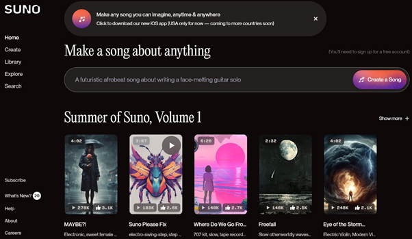 Suno 音楽生成AI：作曲スキルがなくても簡単に音楽を制作可能