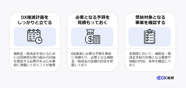 DXのための補助金・助成金を申請する際の3つの注意点