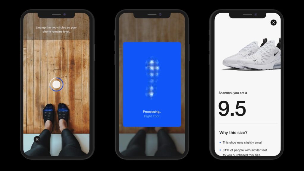 アパレル業界：NIKEが計測された足のサイズから靴をレコメンドするアプリを実装