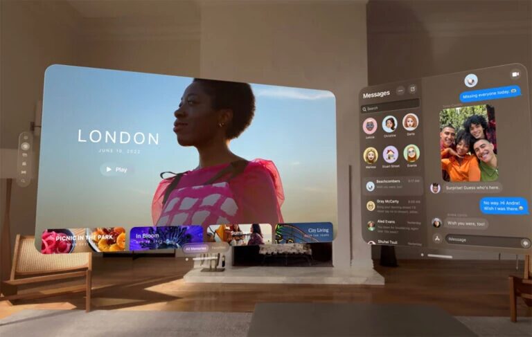 空間コンピューティングによりスクリーンを空間上に自由に配置　Apple Vision Pro