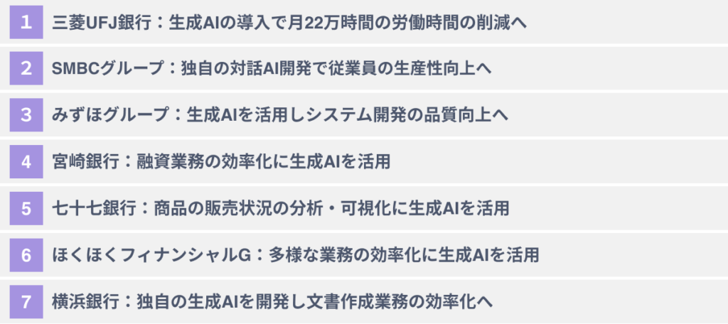 生成AIの銀行業務での活用事例7選